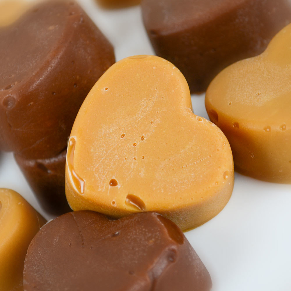 Valentine's Day Recipes: Salted Caramel and Chocolate Caramel Creams Candy Hearts